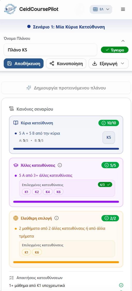CeidCoursePilot mobile dashboard